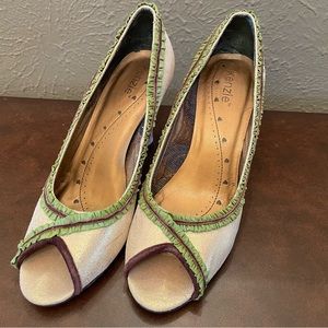 Kenzie metallic leather pumps, size 9.5
